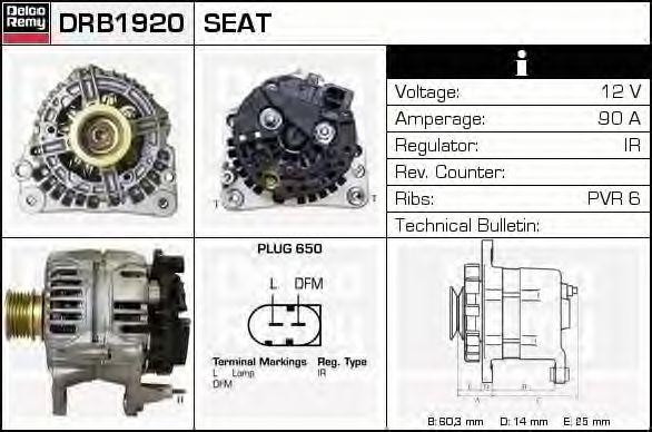 Генератор DRB1920 DELCO REMY