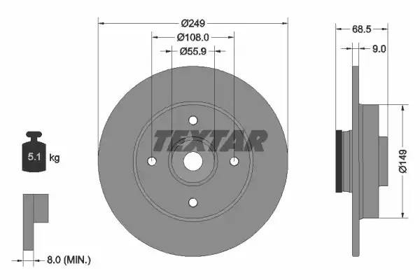 Тормозной диск 92133300 TEXTAR