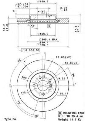 Тормозной диск 09.R104.11 BREMBO