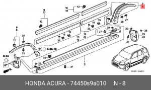 Расширитель колесной арки 74450S9A010 HONDA