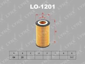 Фильтр масляный двигателя LO-1201 LYNXAUTO
