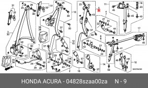 Ремень безопасности 04828SZAA00ZA HONDA