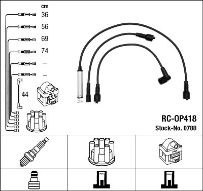 Ккомплект проводов зажигания RCOP418 NGK NTK