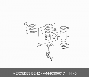 Поршень ДВС A4440300017 MERCEDES BENZ