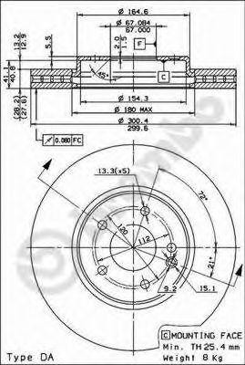 Тормозной диск 09.8304.11 BREMBO
