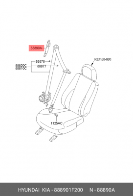 Регулятор высоты ремня безопасности 888901F200 HYUNDAI KIA
