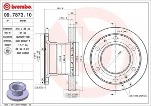 Тормозной диск 09.7873.10 BREMBO