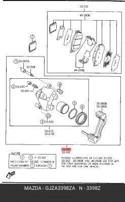 Тормозной суппорт GJZA3398ZA MAZDA