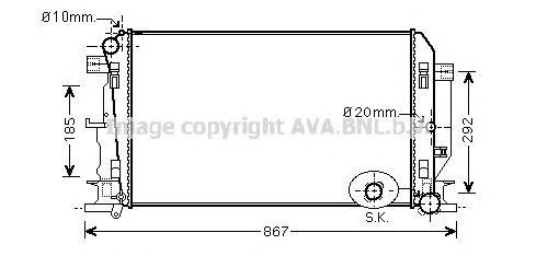 Радиатор, охлаждение двигател VW2271 AVA