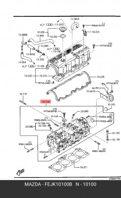 Головка блока цилиндров FEJK10100B MAZDA