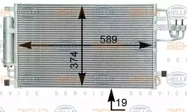 Конденсатор, кондиционер 8FC 351 302-361 HELLA