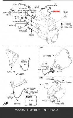 Датчик детонации FP3918921 MAZDA