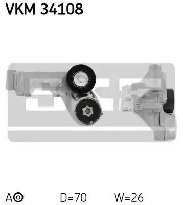 Натяжной ролик, поликлиновой  ремень VKM34108 SKF