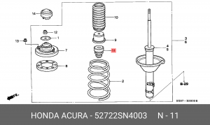 Отбойник амортизатора подвески 52722SN4003 HONDA