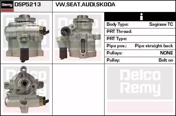 Гидравлический насос, рулевое управление DSP5213 DELCO REMY
