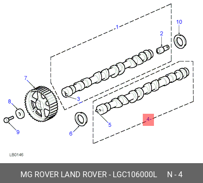 Распредвал LGC106000L LAND ROVER