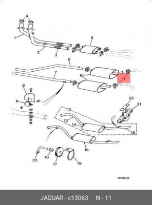 Клемма, ситема выпуска C13063 JAGUAR