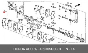 Тормозной суппорт 43230SG0G01 HONDA