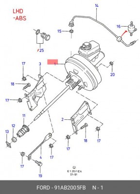 Усилитель тормозной системы 91AB-2005-FB FORD