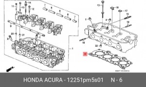 Прокладка, головка цилиндра 12251PM5S01 HONDA