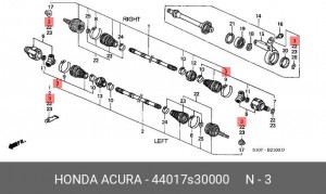Пыльник ШРУСа (комплект) 44017-S30-000 HONDA