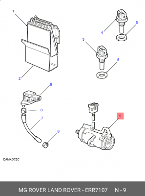 Датчик, положение педали акселератора ERR7107 MG ROVER LAND ROVER