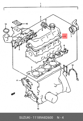 Прокладка, крышка головки цилиндра 11189A82600 SUZUKI