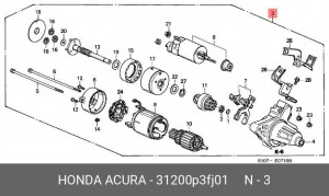 Стартер 31200P3FJ01 HONDA
