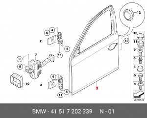 Дверь передняя 41 51 7 202 339 BMW