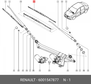 Щетка стеклоочистителя 6001547877 RENAULT