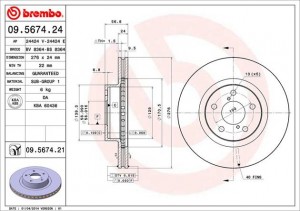 Тормозной диск 09.5674.24 BREMBO