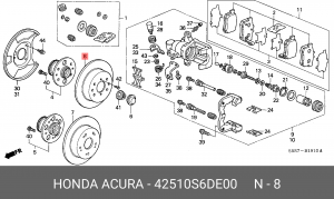 Тормозной диск 42510S6DE00 HONDA