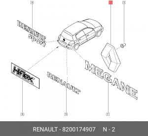 Эмблема 8200174907 RENAULT