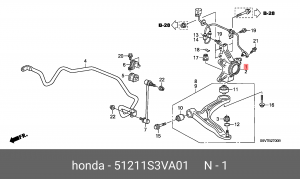 Кулак поворотный 51211S3VA01 HONDA