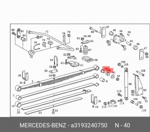Сайлентблок - втулка рессоры A 319 324 07 50 MERCEDES BENZ