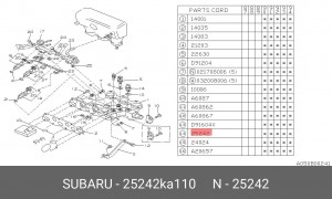Термовыключатель, вентилятор радиатора 25242KA110 SUBARU