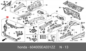 Панель передняя 60400SEAE01ZZ HONDA