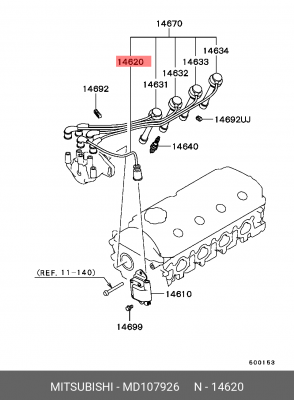 Провода высоковольтные системы зажигания (комплект) MD107926 MITSUBISHI
