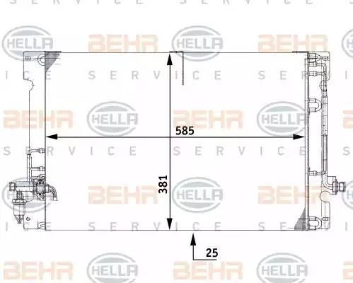 Конденсатор, кондиционер 8FC351037091 HELLA