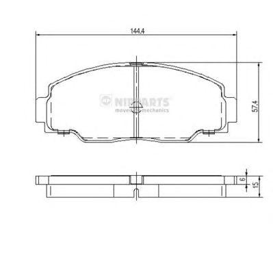 Колодки тормозные дисковые J3602079 H B JAKOPARTS NIPPARTS
