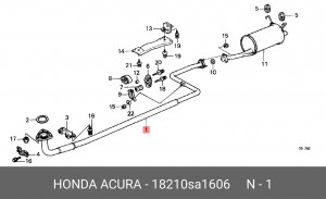 Предглушитель выхлопных газов 18210SA1606 HONDA