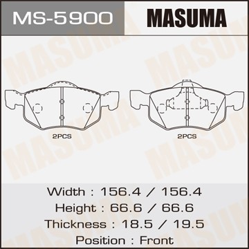 Колодки тормозные дисковые MS5900 MASUMA