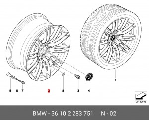 Диск колеса 36 10 2 283 751 BMW