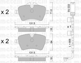 Комплект тормозных колодок, диско 2207681K METELLI