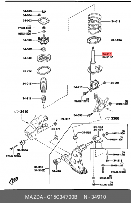 Амортизатор подвески G15C34700B MAZDA