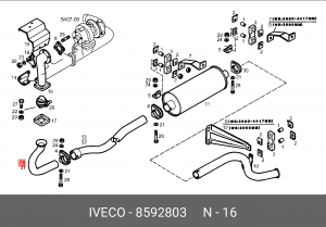 Выпускной трубопровод 8592803 IVECO