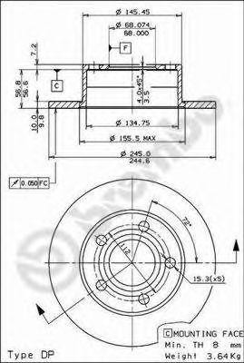 Тормозной диск 08.5743.11 BREMBO
