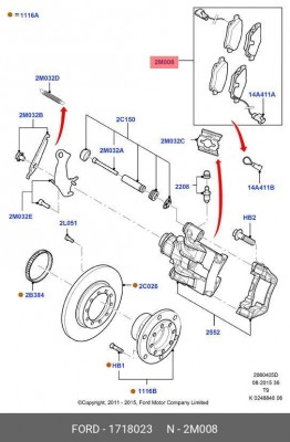 Колодки тормозные дисковые 1 718 023 FORD