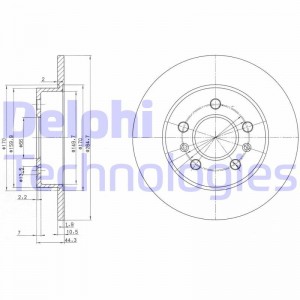 Тормозной диск BG2696 DELPHI