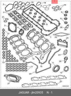 Комплект прокладок, головка цилиндра JLM20935 JAGUAR